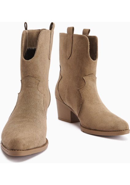 Erica Vizon Süet Topuklu Western Kadın Bot fırsatları