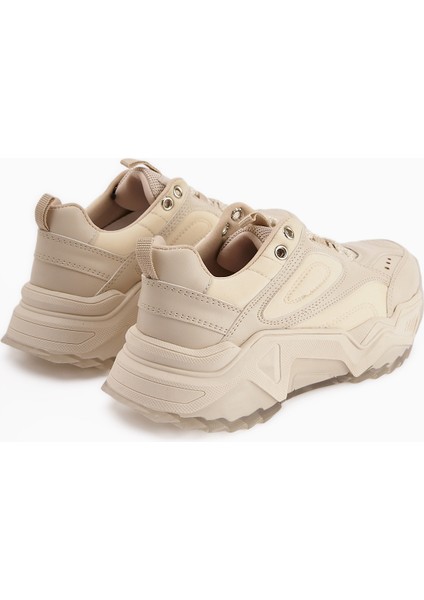Erla Bej Kalın Tabanlı Bağcıklı Kadın Sneakers fırsatları