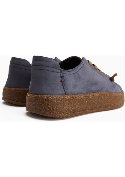 Judi Hakiki Deri Mavi Rahat Tabanlı Kadın Sneakers fırsatları