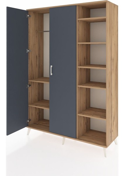 Hyperion Dolap 7 Raflı 2 Kapaklı Tek Askılı 132X44X195 Çam-Antrasit/çam modelleri