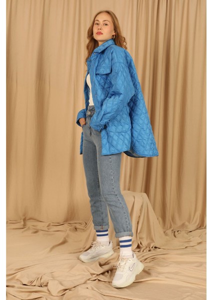 Kapitone Kumaş Çift Dikiş Desen Kadın Mont fiyatları