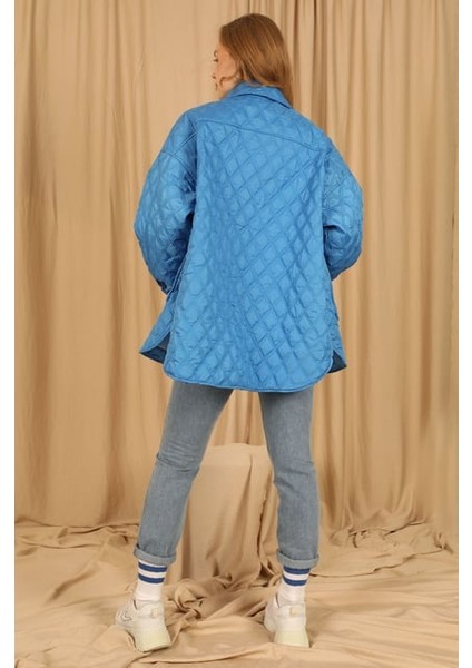 Kapitone Kumaş Çift Dikiş Desen Kadın Mont modelleri