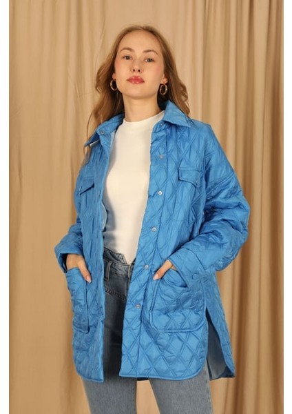 Kapitone Kumaş Çift Dikiş Desen Kadın Mont fırsatları