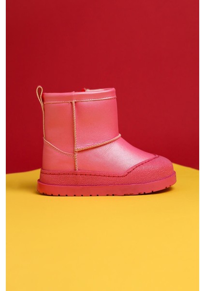 Jasmin Fuşya Ters Dikiş Detaylı Içi Kürklü Çocuk Bot