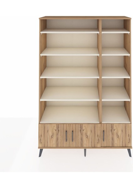 Hyperion Dolap 10 Raflı 3 Kapaklı 132X44X195 Çam-Çam/aytaşı