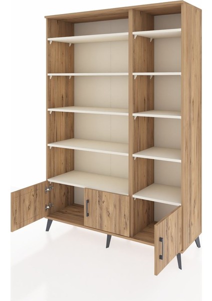 Hyperion Dolap 10 Raflı 3 Kapaklı 132X44X195 Çam-Çam/aytaşı modelleri