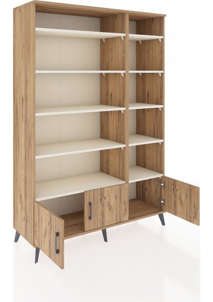 Hyperion Dolap 10 Raflı 3 Kapaklı 132X44X195 Çam-Çam/aytaşı indirimleri