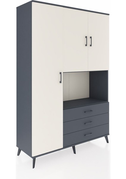 Hyperion Dolap 6 Raflı 3 Çekmeceli 3 Kapaklı 132X44X195 Antrasit-Aytaşı/antrasit fiyatları