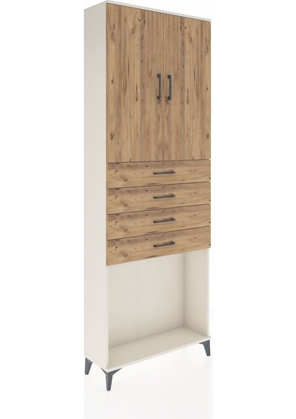 Arges Dolap 3 Raflı 4 Çekmeceli 2 Kapaklı 88X30X243 Aytaşı-Çam fiyatları