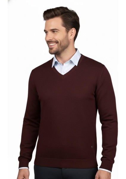 Erkek V Yaka Triko Kazak Çelik Örgü Klasik Kalıp 4241D BGL-ST04849 fiyatları