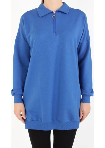 6059 Likralı Compact Penye Polo Yaka Sweat