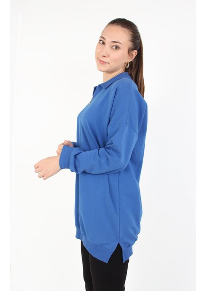 6059 Likralı Compact Penye Polo Yaka Sweat