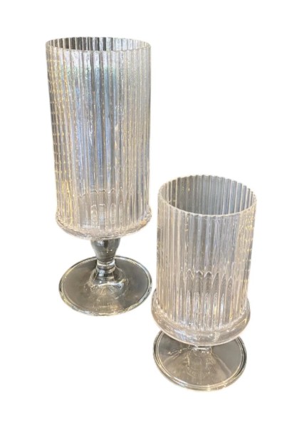 Şık Cam Ayaklı Dekoratif Mumluk Seti – 2’li Büyük Boy Cam Şamdan fırsatları