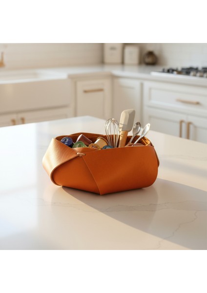 Hakiki Deri El Yapımı Sepet, Deri Düzenleyici Dekoratif Sepet, Deri Sepet Düzenleyici fiyatları