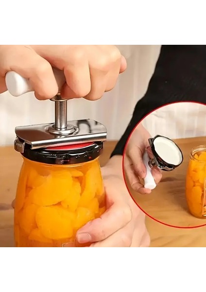 Paslanmaz Çelik Kavanoz ve Şişe Açacağı | Ayarlanabilir, Kaymaz, Ergonomik Tutma Saplı