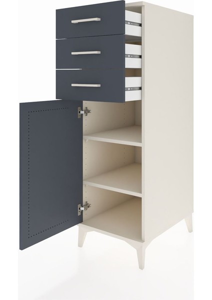 Kronos Dolap 2 Raflı 3 Çekmeceli Tek Kapaklı 44X59X134 Aytaşı-Antrasit fırsatları