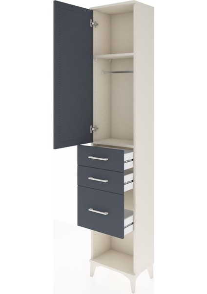 Arges Dolap 2 Raflı 3 Çekmeceli Tek Askılı 44X30X221 Aytaşı-Antrasit fırsatları