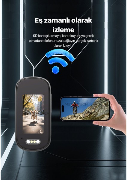 Mini 4K Ultra Hd Wi-Fi Aksiyon Kamerası | Sd Kart Desteği | IP65 Su Dayanıklı | Geniş Açı - Yedek Başlıklar