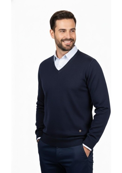 Erkek V Yaka Triko Kazak Çelik Örgü Klasik Kalıp 4241D BGL-ST04849 fiyatları