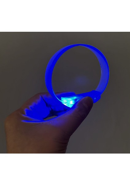 3 Modlu Pilli LED Işıklı Esnek Parti Bilekliği Mavi