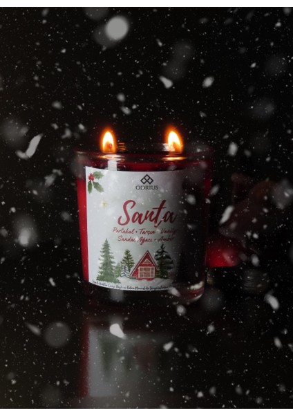 SANTA Kokulu Mum – Portakal, Tarçın & Vanilya – Yılbaşı Ruhunu Yansıtan Sıcak Atmosfer – Soya & Hindistan Cevizi Bazlı ve Rafine Mineral ile Zenginleştirilmiş Özgün Mum Karışımı – 150 Gram - ODRIUS modelleri