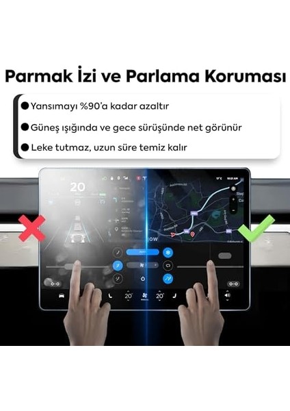 Model 3 / Model Y Araçlar ile Tam Uyumlu Kolay Kurulum Parlak Ekran Koruyucu fiyatları