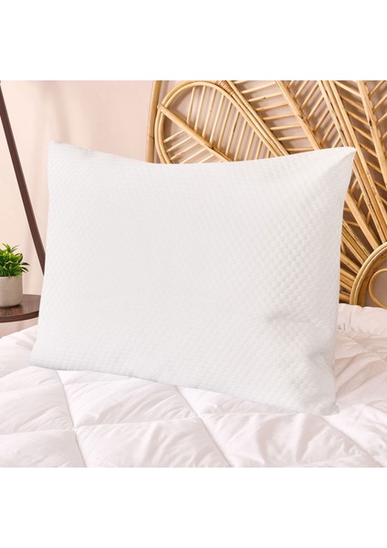 Soft Minik Kapitoneli Sıvı Geçirmez Yastık Alezi - Beyaz - 50X70 cm