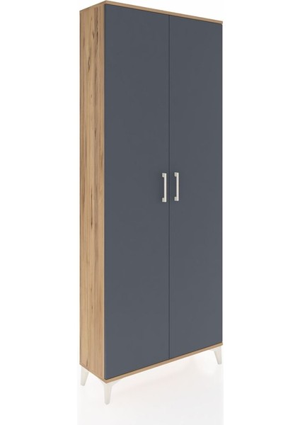 Arges Dolap 2 Raflı 2 Kapaklı Tek Askılı 88X30X221 Çam-Antrasit fiyatları