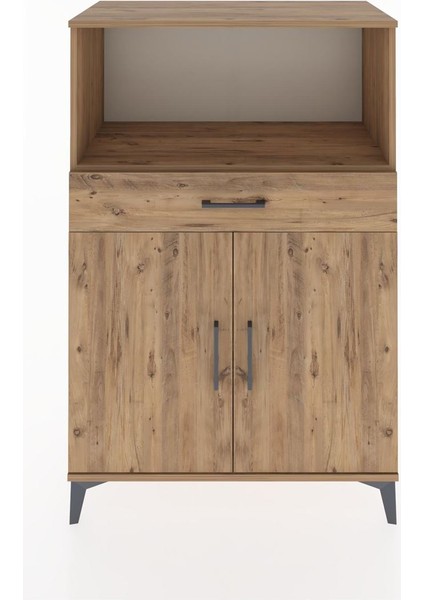 Hyperion Dolap 2 Raflı Tek Çekmeceli 2 Kapaklı 88X44X134 Çam-Çam
