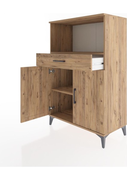 Hyperion Dolap 2 Raflı Tek Çekmeceli 2 Kapaklı 88X44X134 Çam-Çam fırsatları