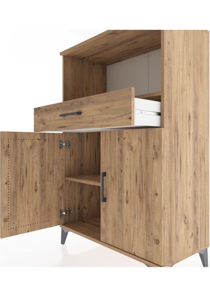 Hyperion Dolap 2 Raflı Tek Çekmeceli 2 Kapaklı 88X44X134 Çam-Çam indirimleri