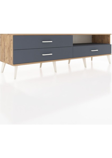 Hyperion Tv Ünitesi Tek Raflı 3 Çekmeceli 176X44X51 Çam-Antrasit/antrasit fiyatları