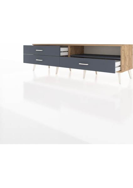Hyperion Tv Ünitesi Tek Raflı 3 Çekmeceli 176X44X51 Çam-Antrasit/antrasit modelleri