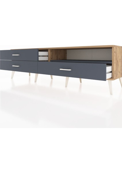 Hyperion Tv Ünitesi Tek Raflı 3 Çekmeceli 176X44X51 Çam-Antrasit/antrasit fırsatları