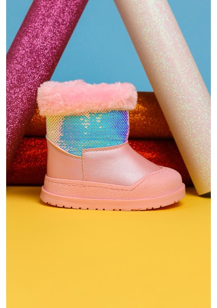 Eleen Pembe Pullu Içi Kürklü Bebe Bot