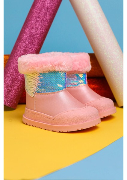 Eleen Pembe Pullu Içi Kürklü Bebe Bot fiyatları