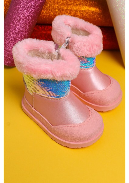 Eleen Pembe Pullu Içi Kürklü Bebe Bot modelleri