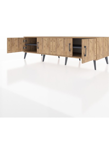 Kronos Tv Ünitesi 2 Raflı 4 Kapaklı 176X59X51 Çam-Çam/antrasit modelleri