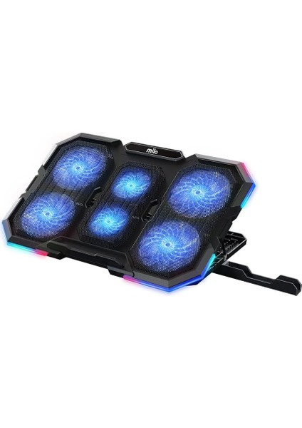 Mila Serisi M6 R-Type 15-17 Inch Uyumlu 2200 Rpm, Rgb Işıklı, 6 Fan, Telefon Stand, 2 USB Notebook Soğutucu Stand