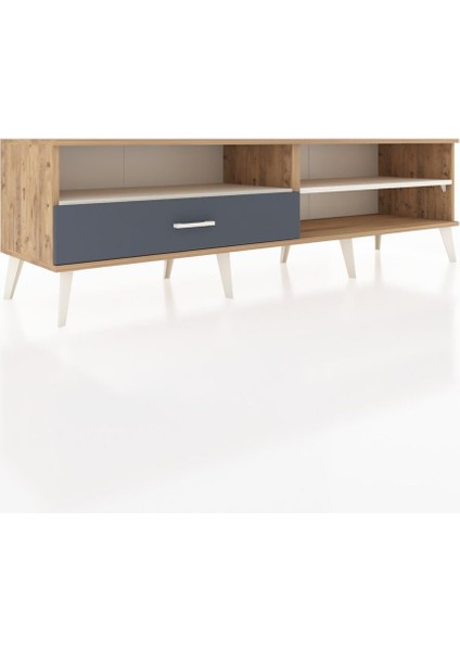 Hyperion Tv Ünitesi 2 Raflı Tek Çekmeceli 176X44X51 Çam-Aytaşı/antrasit fiyatları