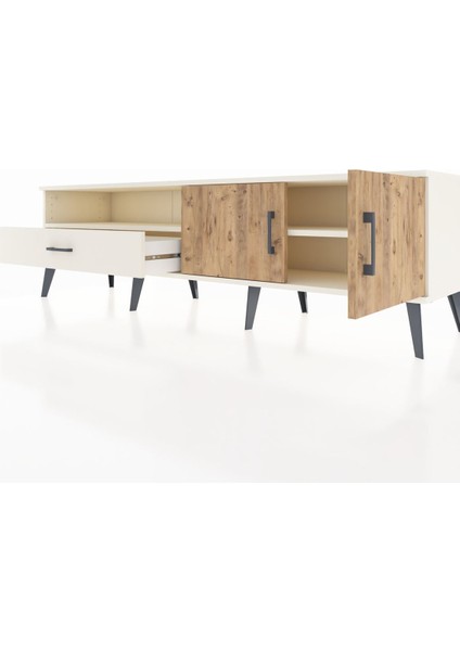 Hyperion Tv Ünitesi 2 Raflı Tek Çekmeceli 2 Kapaklı 176X44X51 Aytaşı-Çam/aytaşı fırsatları