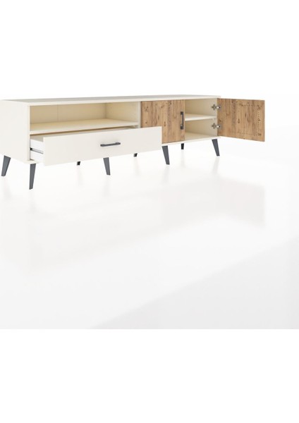 Hyperion Tv Ünitesi 2 Raflı Tek Çekmeceli 2 Kapaklı 176X44X51 Aytaşı-Çam/aytaşı indirimleri