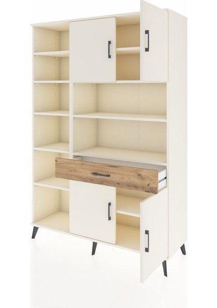 Hyperion Dolap 10 Raflı Tek Çekmeceli 4 Kapaklı 132X44X195 Aytaşı-Aytaşı/çam modelleri