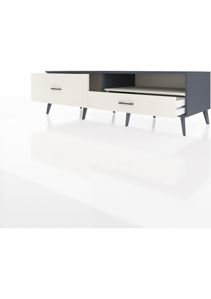 Kronos Tv Ünitesi Tek Raflı 2 Çekmeceli 176X59X51 Antrasit-Aytaşı/aytaşı modelleri