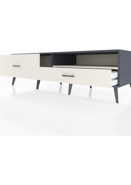 Kronos Tv Ünitesi Tek Raflı 2 Çekmeceli 176X59X51 Antrasit-Aytaşı/aytaşı fırsatları