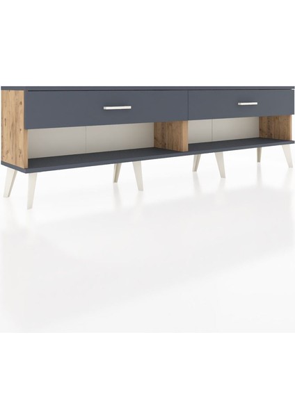 Arges Tv Ünitesi 2 Çekmeceli 176X30X51 Çam-Antrasit/antrasit fiyatları