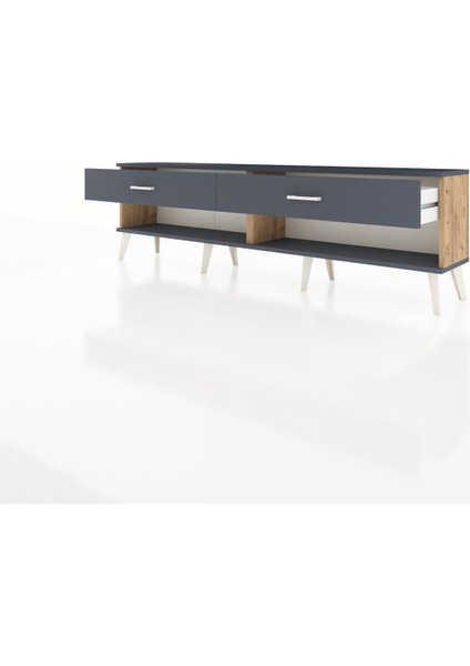Arges Tv Ünitesi 2 Çekmeceli 176X30X51 Çam-Antrasit/antrasit modelleri