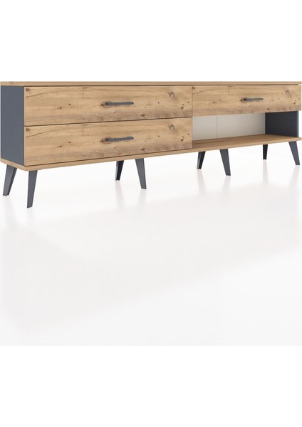 Arges Tv Ünitesi 3 Çekmeceli 176X30X51 Antrasit-Çam/çam fiyatları