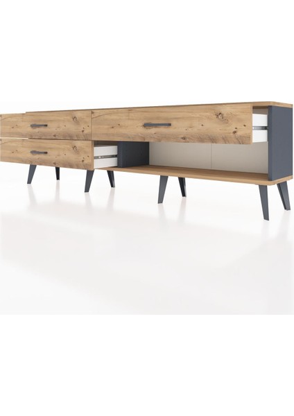 Arges Tv Ünitesi 3 Çekmeceli 176X30X51 Antrasit-Çam/çam fırsatları