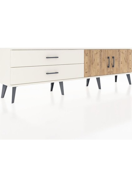 Arges Tv Ünitesi Tek Raflı 2 Çekmeceli 2 Kapaklı 176X30X51 Aytaşı-Çam/aytaşı fiyatları